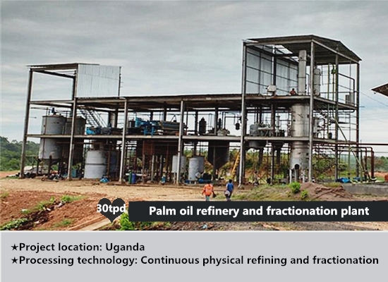 30tpd continuous palm oil refinery and fractionation plant project in Uganda