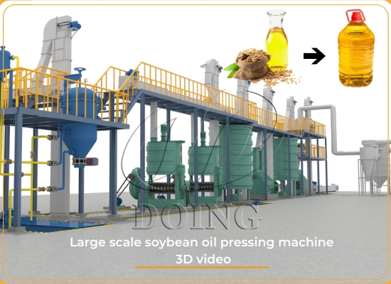 Soybean oil processing plant 3D animation video