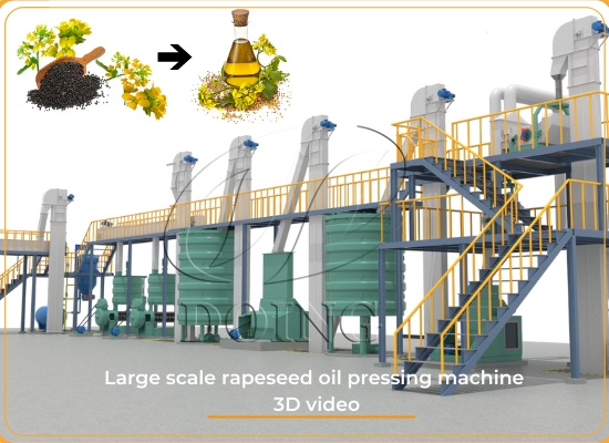 Rapeseed oil processing plant 3D animation video