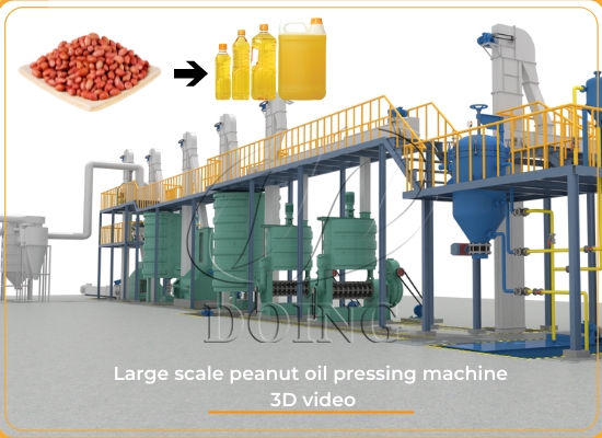 Peanut oil processing plant 3D animation video