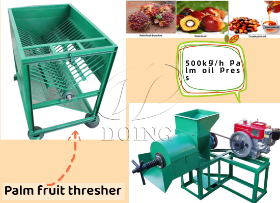 Indonesian customer purchased a simple type palm fruit thresher and a 500kg/h palm oil extraction machine from Henan Glory Company