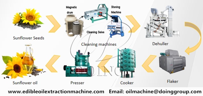 Sunflower seed oil processing machine