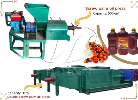 Manual and automated palm oil processing facilities and production processes