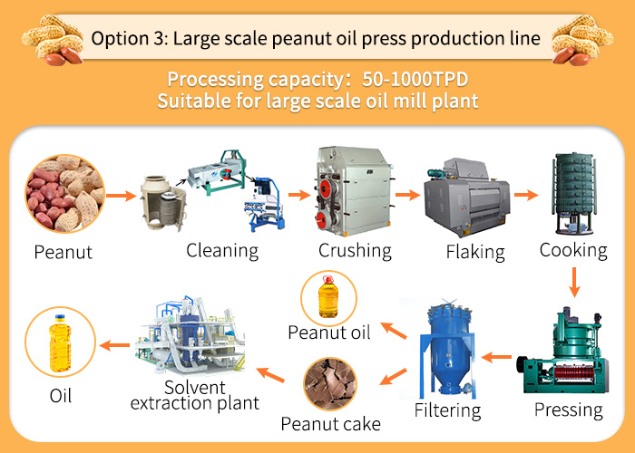 Large-scale groundnut oil production line