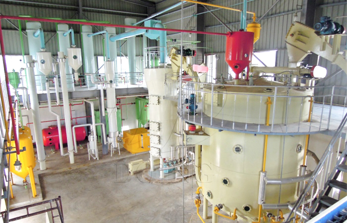 Edible oil production process using solvent extraction machine photo