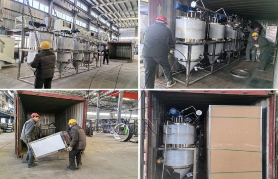 The 0.5TPD cooking oil refining equipment has been successfully shipped from Henan Glory Company to Uganda