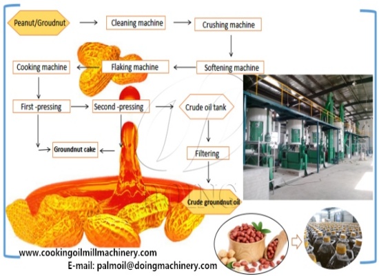 What are the necessary machines for efficient peanut oil production?