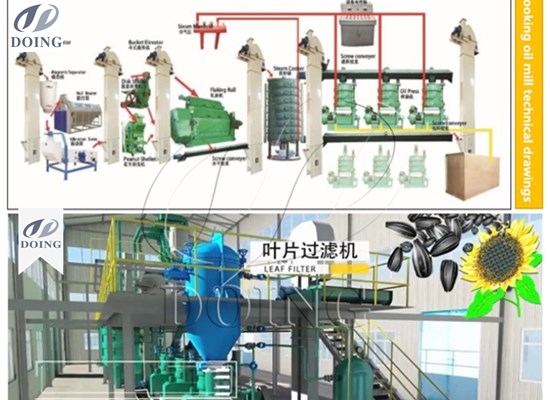 Complete set of sunflower oil making machine