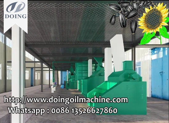 Sunflower oil extraction machine 3D animation