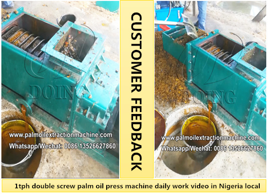 Nigeria customer's feedback about 1tph double screw palm oil press machine.