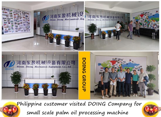 Philippine customer visited DOING Company for small scale palm oil processing machine