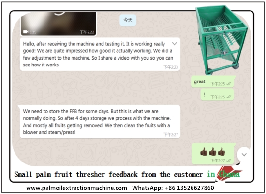 Ghanaian user feedback on a small palm fruit thresher machine