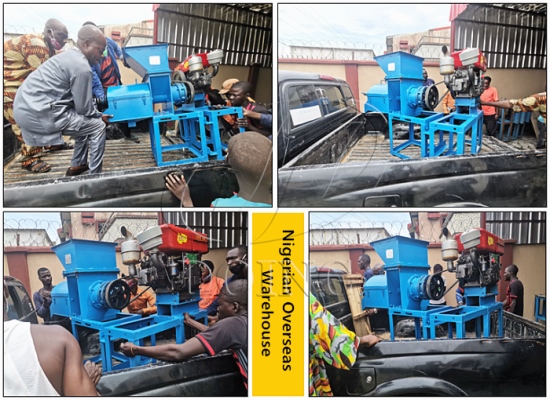Small scale palm oil expeller machine sells well in Nigerian overseas warehouse
