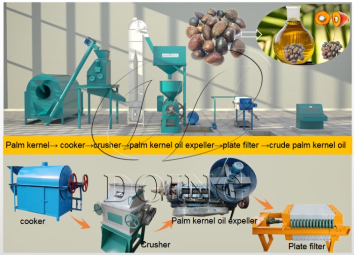 Small scale palm kernel oil press production machine 3D animation  video_Video